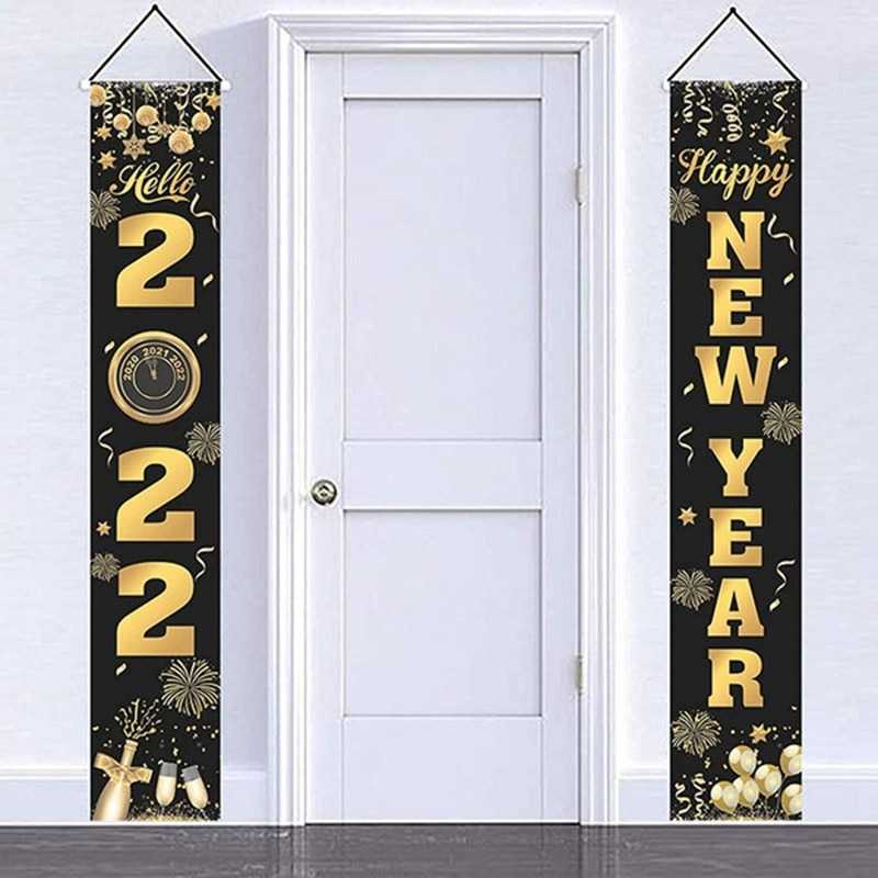 Christmas Door Decoration 2022 Merry Christmas Banner Decor for Home Hanging Xmas Ornament Navidad Happy New Year Gift 2023