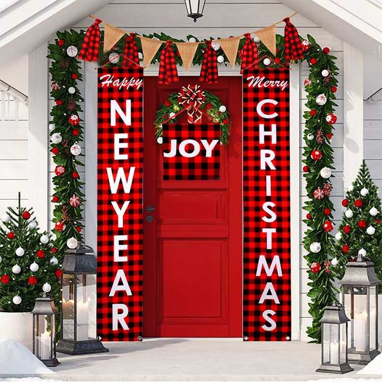 Christmas Door Decoration 2022 Merry Christmas Banner Decor for Home Hanging Xmas Ornament Navidad Happy New Year Gift 2023