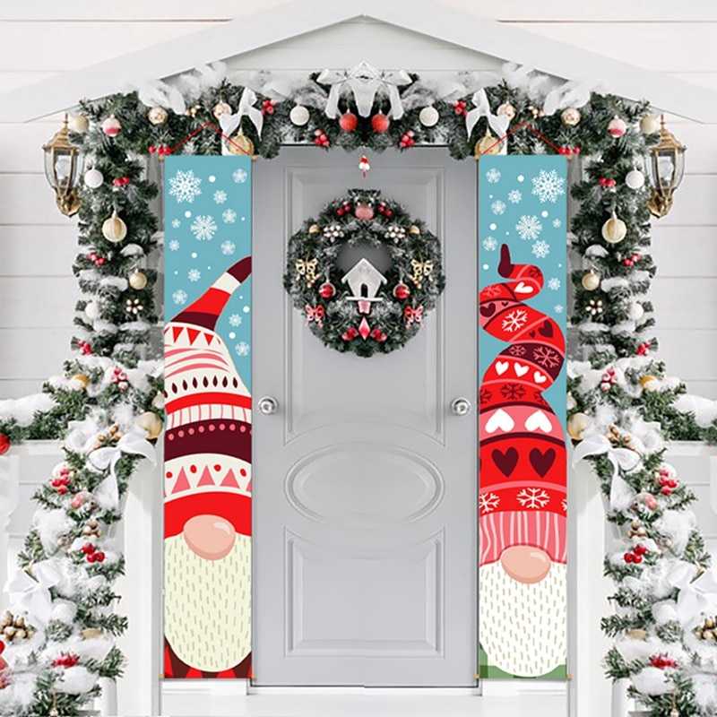 Christmas Door Decoration 2022 Merry Christmas Banner Decor for Home Hanging Xmas Ornament Navidad Happy New Year Gift 2023