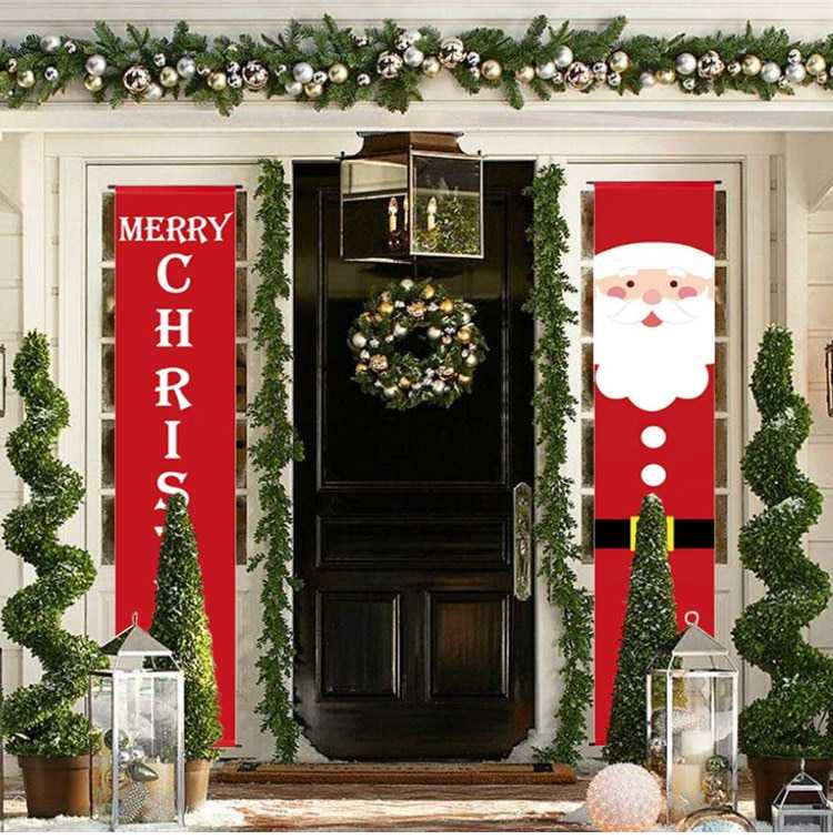 Christmas Door Decoration 2022 Merry Christmas Banner Decor for Home Hanging Xmas Ornament Navidad Happy New Year Gift 2023