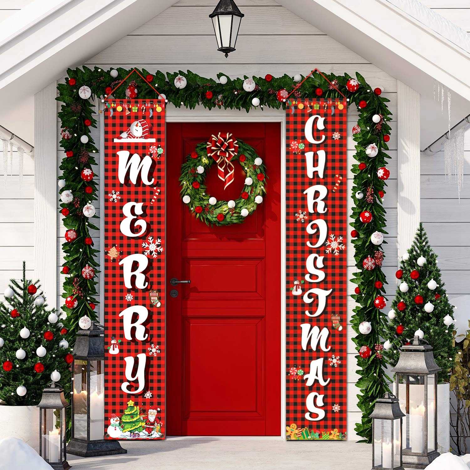 Christmas Door Decoration 2022 Merry Christmas Banner Decor for Home Hanging Xmas Ornament Navidad Happy New Year Gift 2023