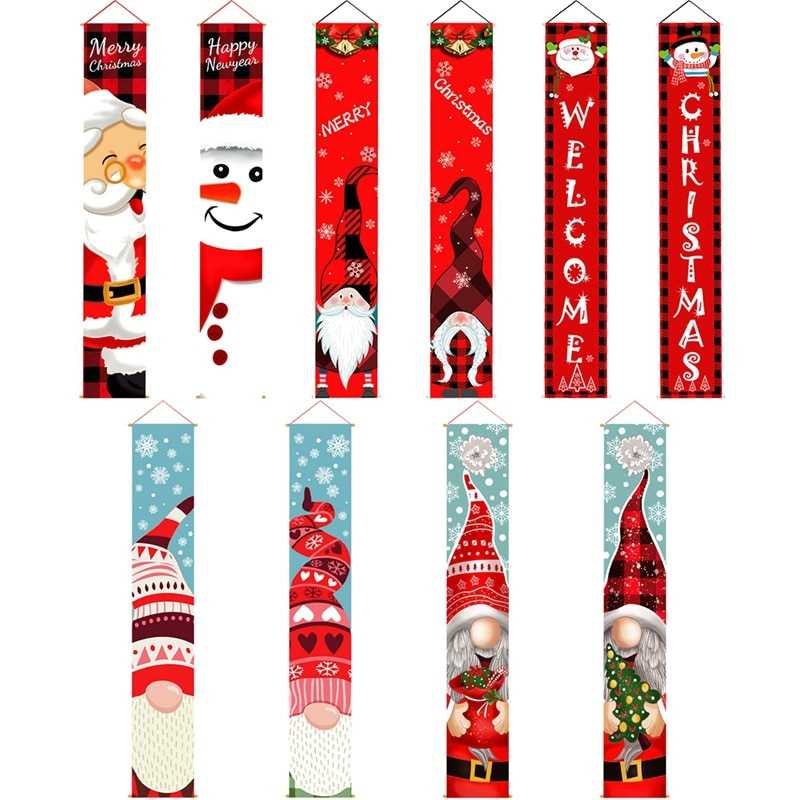 Christmas Door Decoration 2022 Merry Christmas Banner Decor for Home Hanging Xmas Ornament Navidad Happy New Year Gift 2023