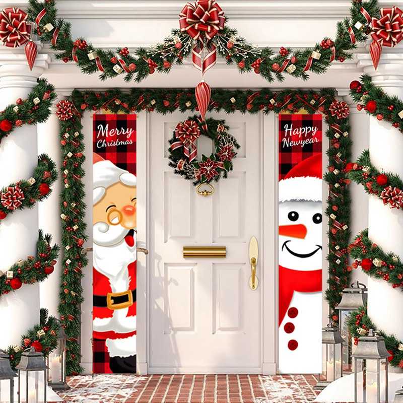 Christmas Door Decoration 2022 Merry Christmas Banner Decor for Home Hanging Xmas Ornament Navidad Happy New Year Gift 2023