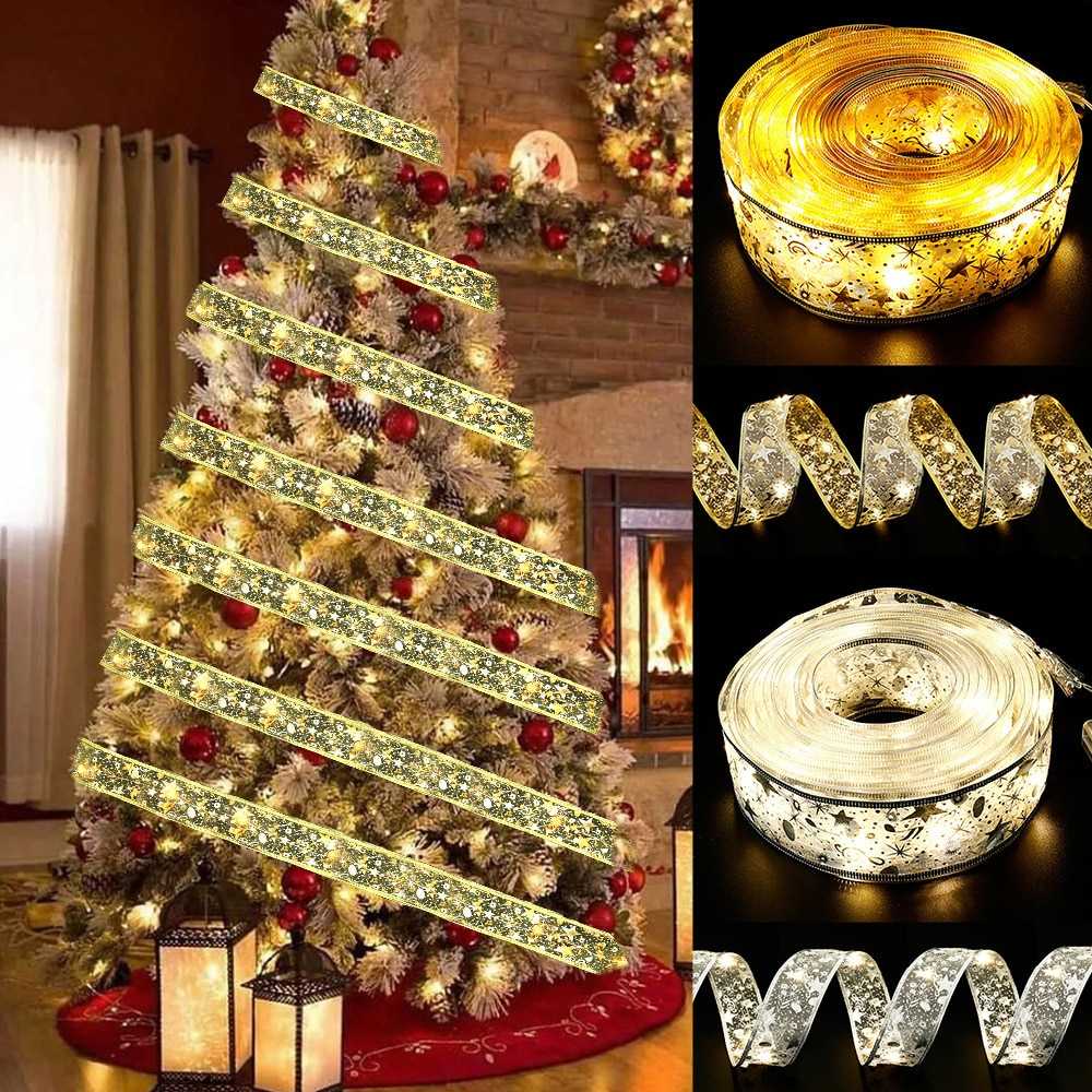 200CM Christmas LED Ribbon String Light Decoration Christmas Tree Ornaments for Home Xmas Santa Claus Gift Navidad 2022 New Year