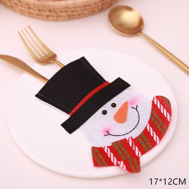 2021 Noel Christmas Decorations for Home Dinner Table Decor New Year 2022 Christmas Gift Tableware Fork Knife Holder Bag Navidad