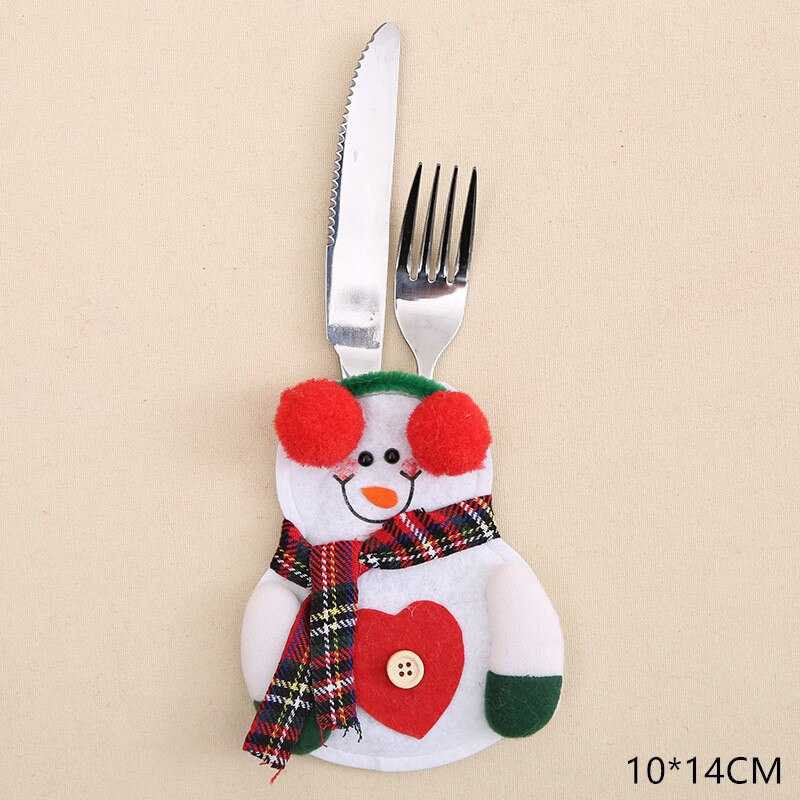 2021 Noel Christmas Decorations for Home Dinner Table Decor New Year 2022 Christmas Gift Tableware Fork Knife Holder Bag Navidad