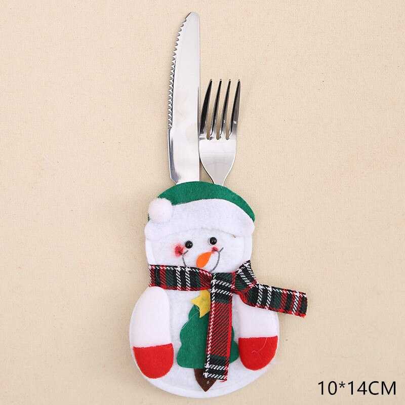 2021 Noel Christmas Decorations for Home Dinner Table Decor New Year 2022 Christmas Gift Tableware Fork Knife Holder Bag Navidad