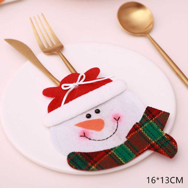 2021 Noel Christmas Decorations for Home Dinner Table Decor New Year 2022 Christmas Gift Tableware Fork Knife Holder Bag Navidad