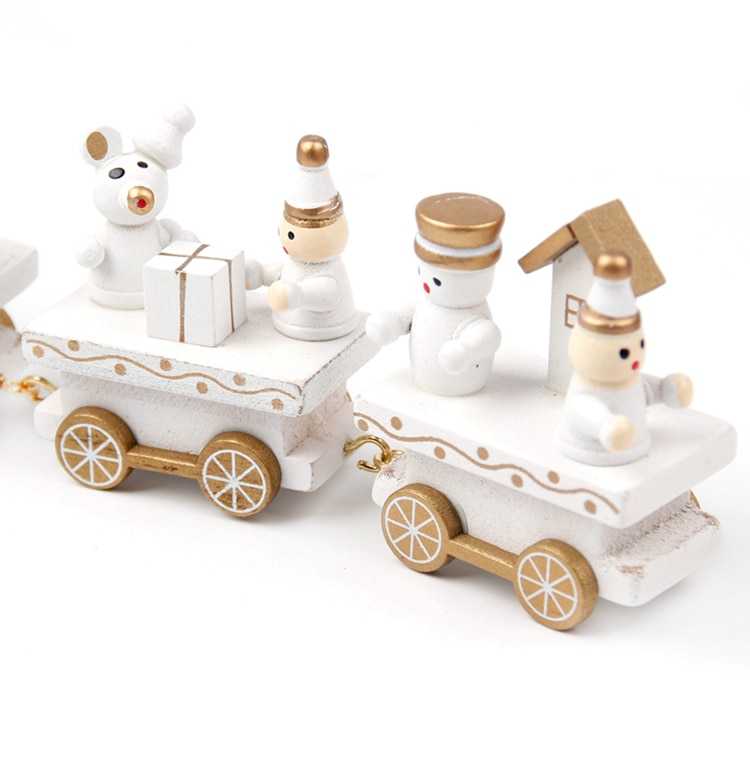 Christmas Plastic/Wooden Train Toy Merry Christmas Decor For Home Kids Christmas Gift Xmas Ornaments Navidad 2022 New Year 2023