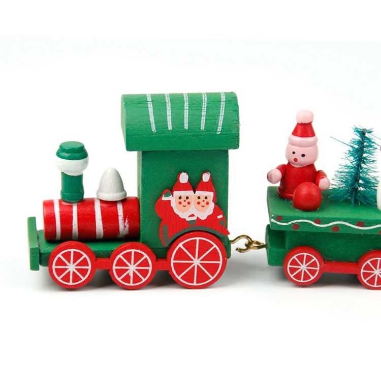 Christmas Plastic/Wooden Train Toy Merry Christmas Decor For Home Kids Christmas Gift Xmas Ornaments Navidad 2022 New Year 2023