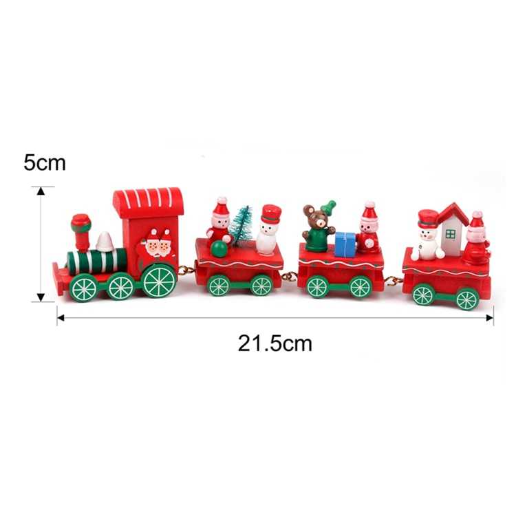 Christmas Plastic/Wooden Train Toy Merry Christmas Decor For Home Kids Christmas Gift Xmas Ornaments Navidad 2022 New Year 2023