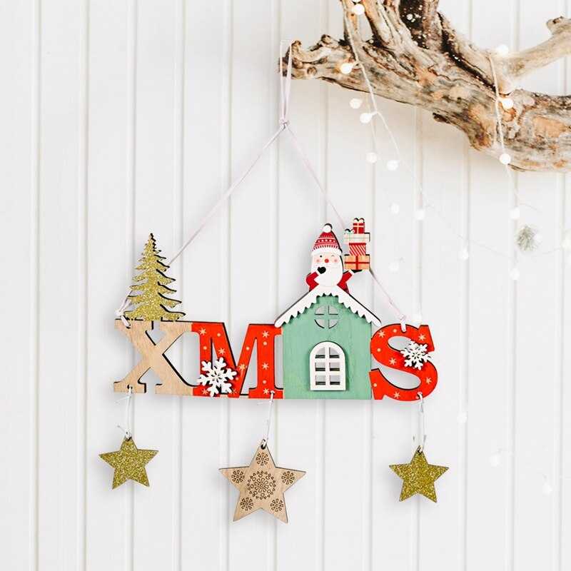 Christmas Wooden Hanging Ornaments Pendant Merry Christmas Decorations for Home 2021 Xmas Tree Gifts Navidad New Year 2022