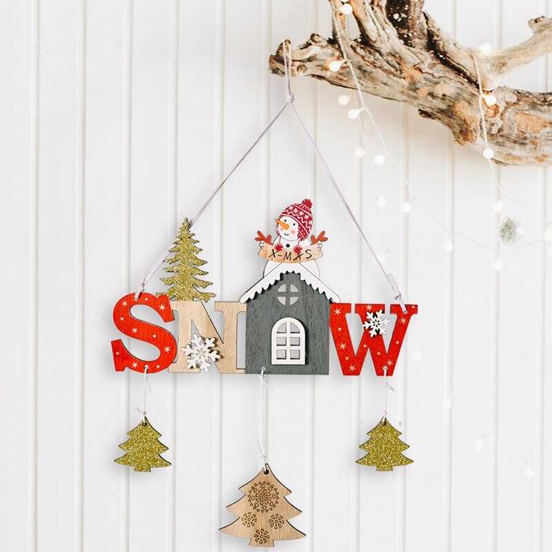 Christmas Wooden Hanging Ornaments Pendant Merry Christmas Decorations for Home 2021 Xmas Tree Gifts Navidad New Year 2022