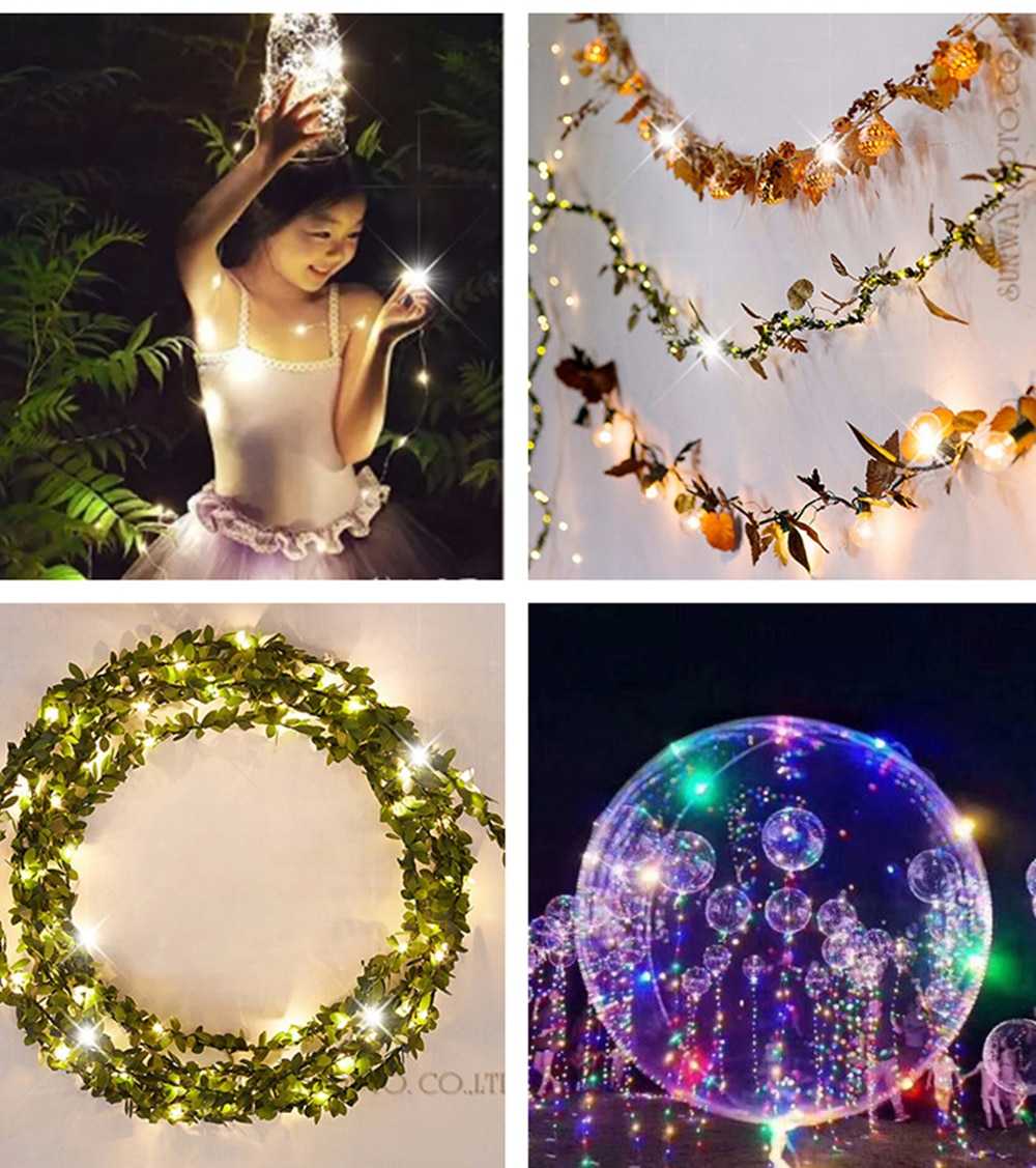 Led Fairy Lights Copper Wire String 1M 2M 3M Holiday Outdoor Lamp Garland Luces For Christmas Tree Wedding Party Decoration