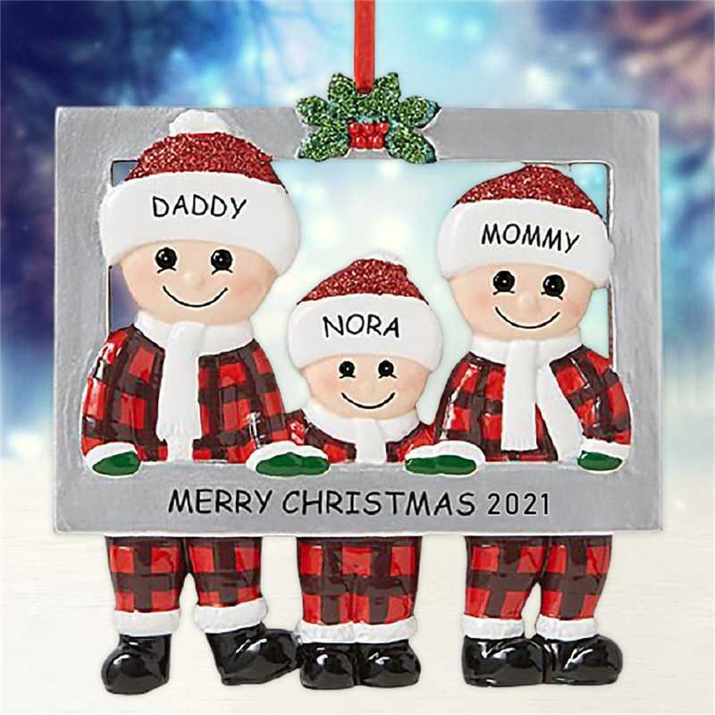 Family Christmas Tree Decoration Pendant Reindeer Family 2-6 People Christmas Family Pendant Family Party Decoration 2022