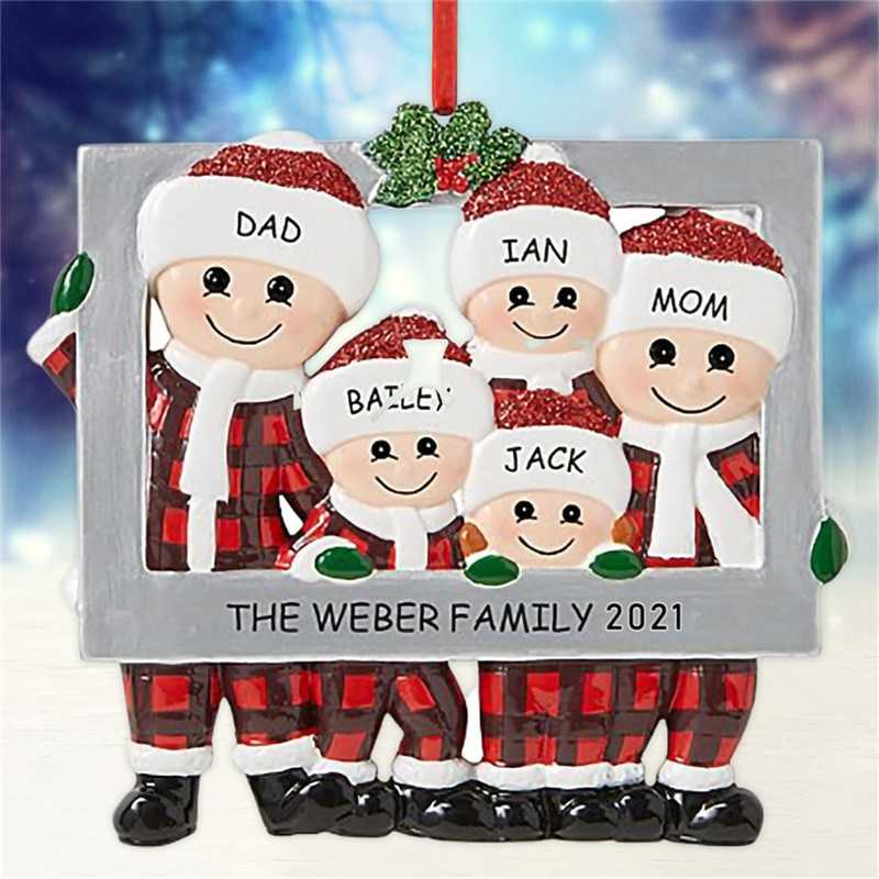 Family Christmas Tree Decoration Pendant Reindeer Family 2-6 People Christmas Family Pendant Family Party Decoration 2022