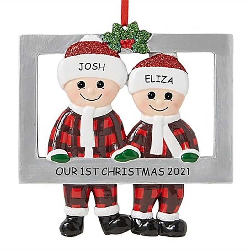 Family Christmas Tree Decoration Pendant Reindeer Family 2-6 People Christmas Family Pendant Family Party Decoration 2022