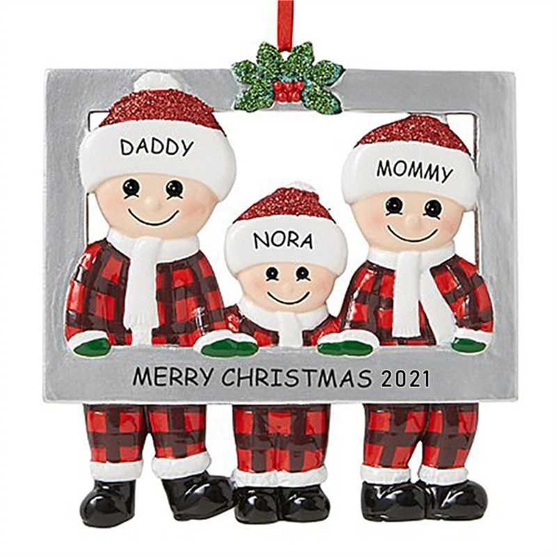 Family Christmas Tree Decoration Pendant Reindeer Family 2-6 People Christmas Family Pendant Family Party Decoration 2022