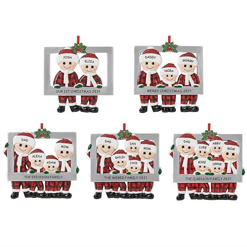 Family Christmas Tree Decoration Pendant Reindeer Family 2-6 People Christmas Family Pendant Family Party Decoration 2022