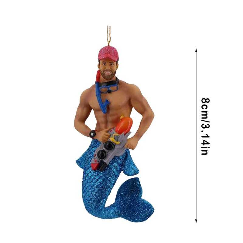 Acrylic Merman Christmas Decoration 2022 Christmas Tree Hanging Pendants Christmas Ornaments Navidad New Year 2023