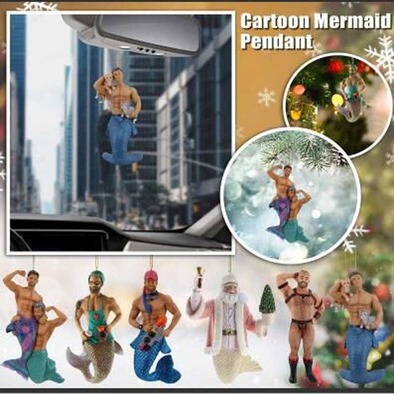 Acrylic Merman Christmas Decoration 2022 Christmas Tree Hanging Pendants Christmas Ornaments Navidad New Year 2023