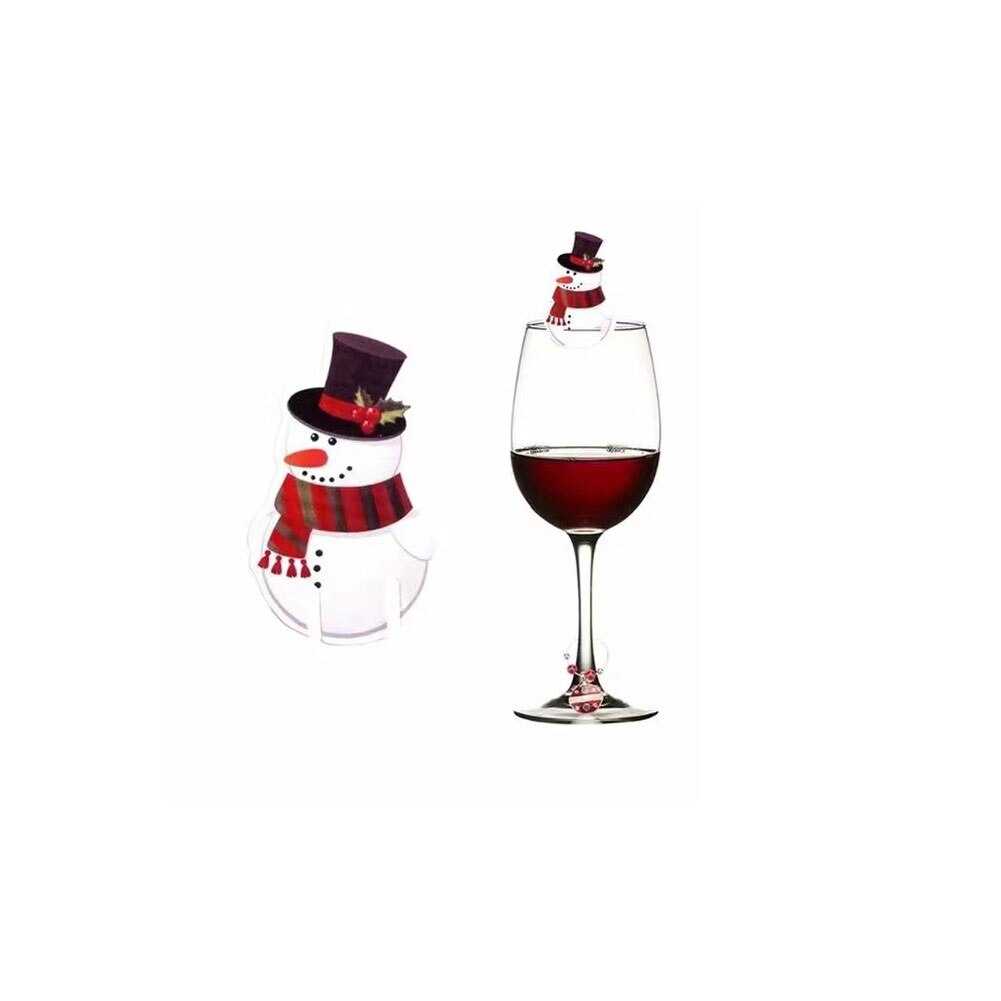 50pcs Santa Claus Snowman Tree Wine Glass 2022 Merry Christmas Decorations For Home Table Place Cards Xmas Gift New Year Party