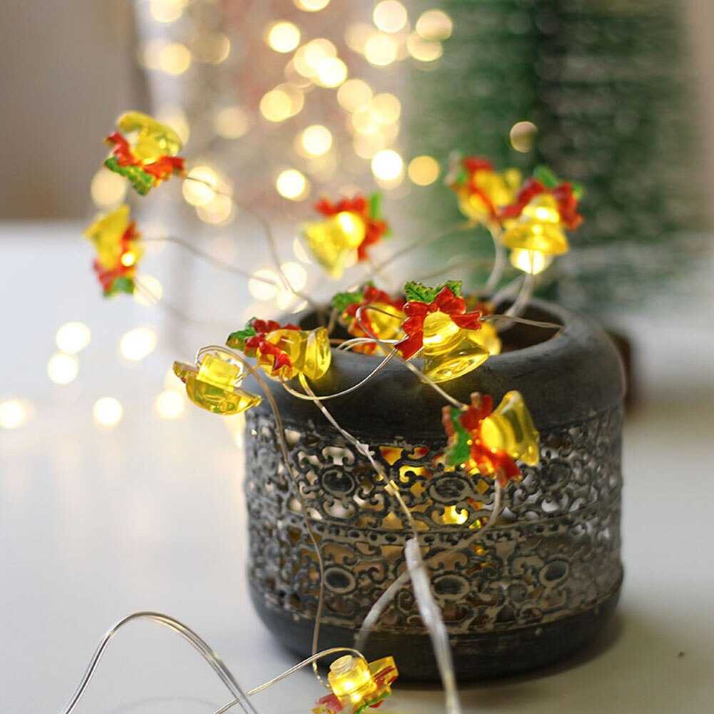 10/20/30 Leds Garland Lights Christmas Bell LED String Light Decor for Home Xmas Ornaments Navidad Gifts Noel 2022 New Year 2023