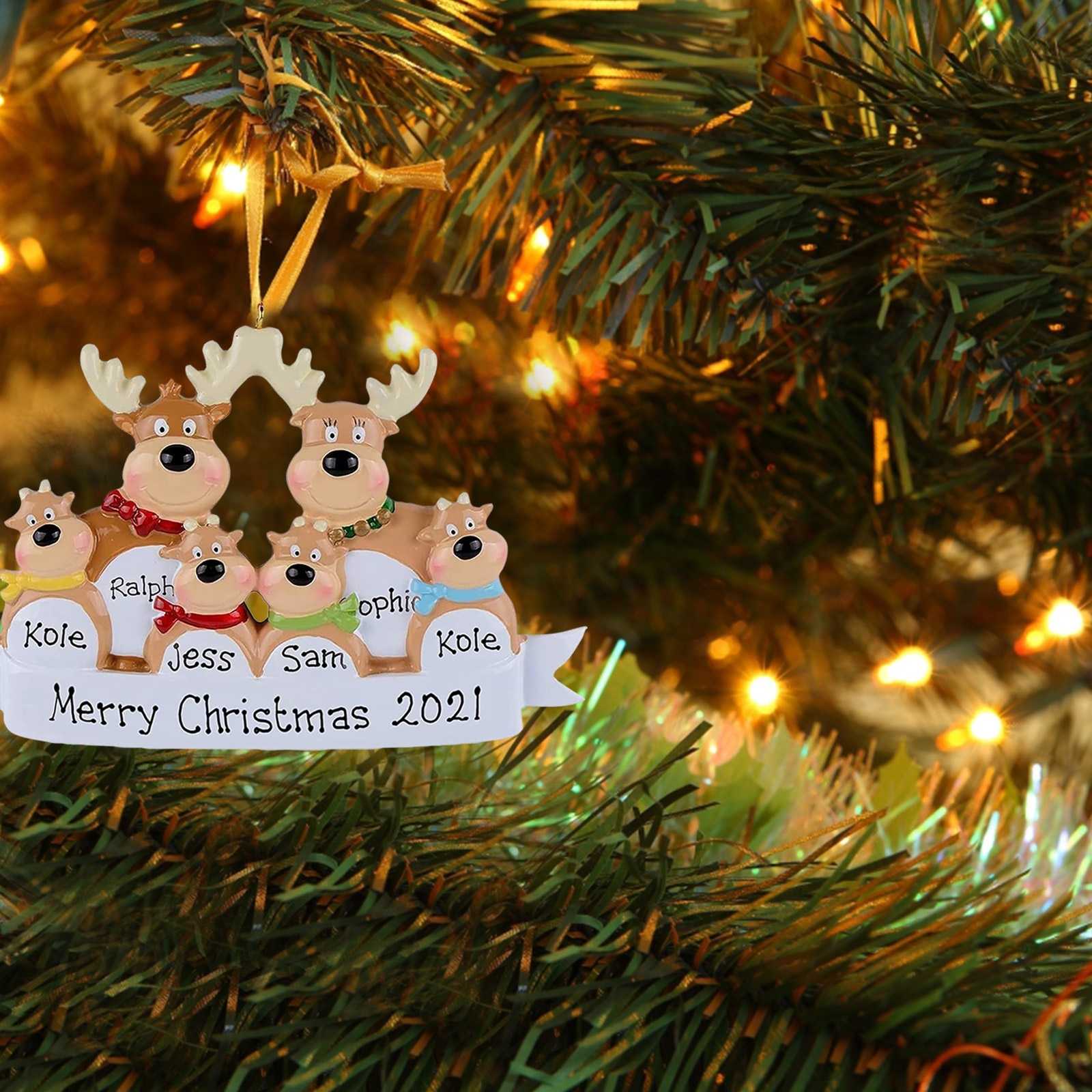 1PCS Christmas Family Pendant Personalized Ornament The Family Under Street Lights Creative Christmas Ornament Home Decor 2022