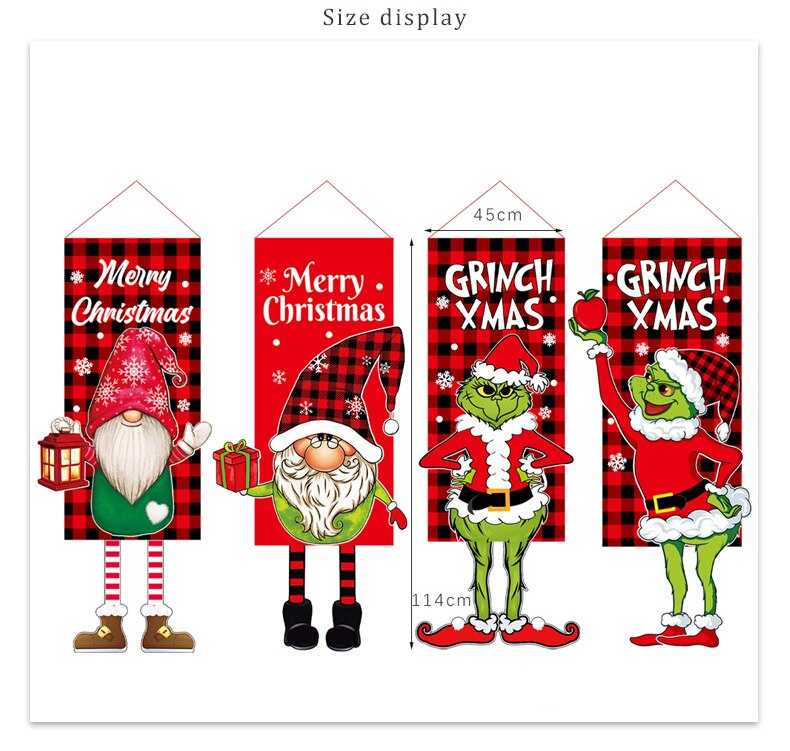 Christmas Porch Door Banner Hanging Faceless Doll Merry Christmas Home Christmas Ornaments Xmas Tree Decoration Navidad 2022