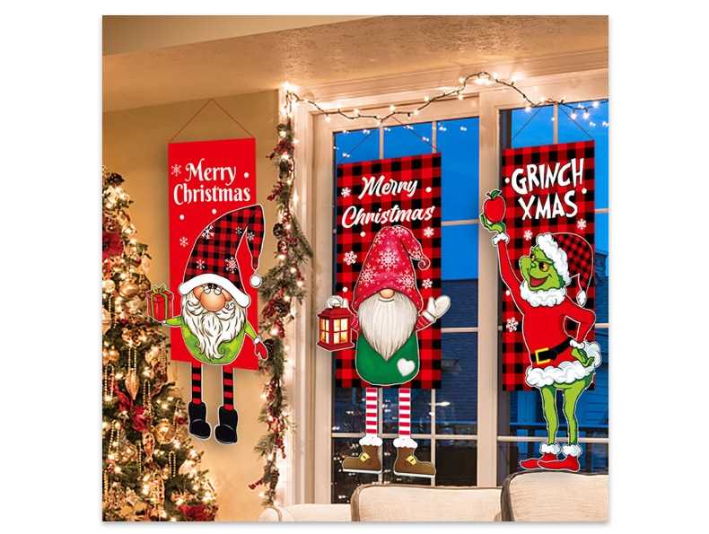 Christmas Porch Door Banner Hanging Faceless Doll Merry Christmas Home Christmas Ornaments Xmas Tree Decoration Navidad 2022