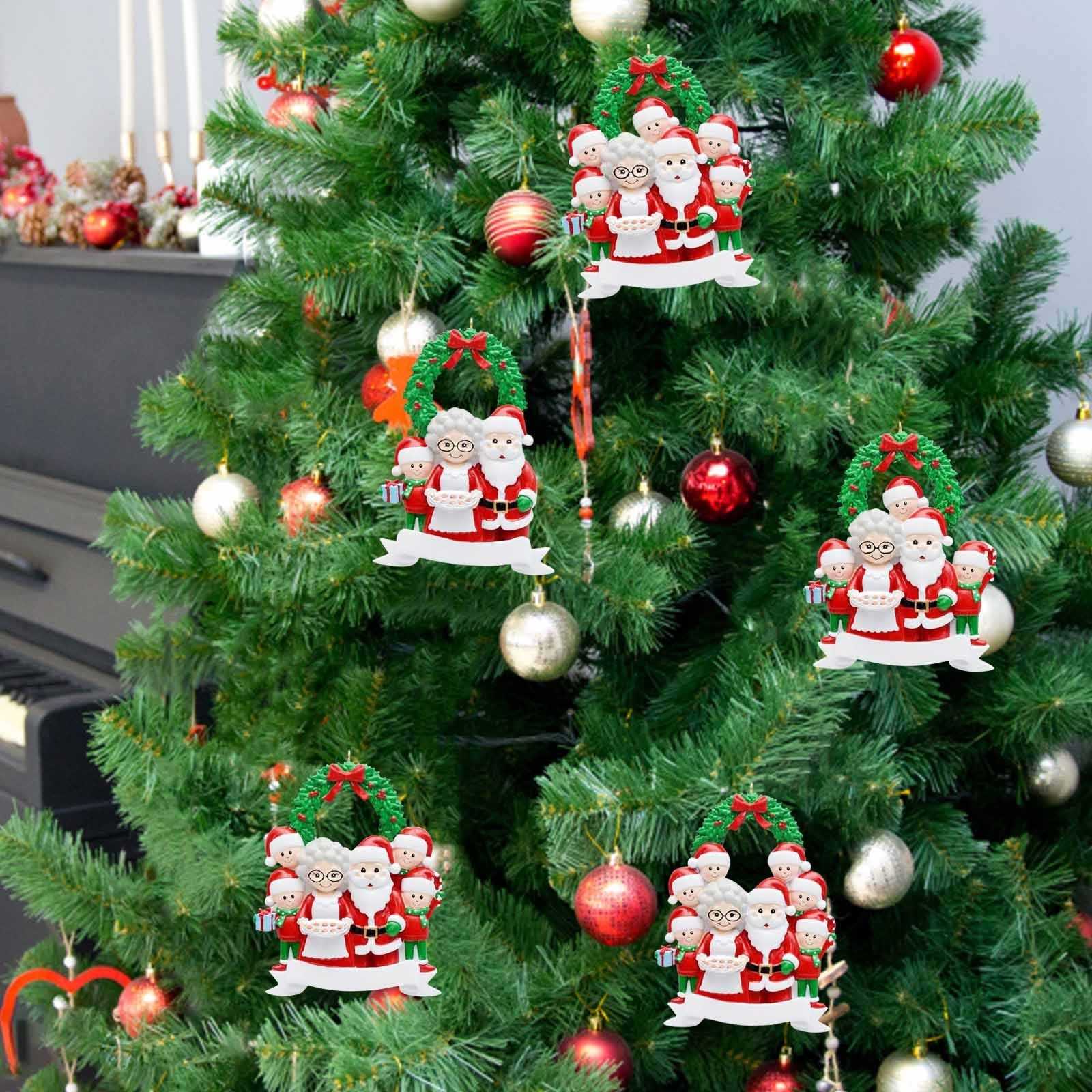 DIY Personalized Christmas Tree Pendant Santa Family Resin Crafts Decoration Small Hanging Pendant Home Decorations 2022 2023