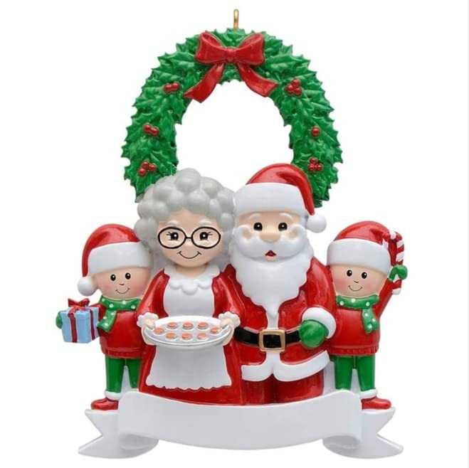 DIY Personalized Christmas Tree Pendant Santa Family Resin Crafts Decoration Small Hanging Pendant Home Decorations 2022 2023