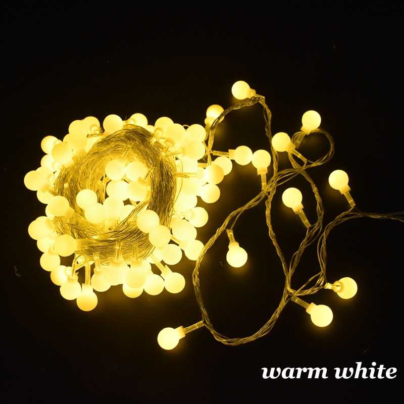 6m 10m 20m 30m 50m Ball Christmas Lights 110V 220V Bulb Fairy Led String Light for Home Wedding Holiday Outdoor Decorative Lamp