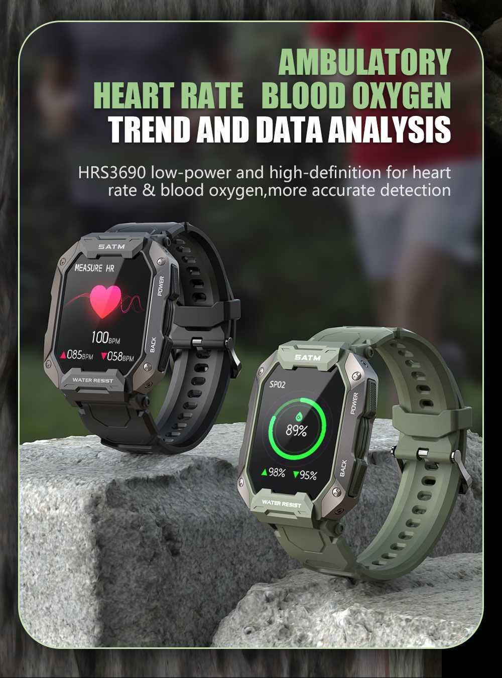 2022 New Full Touch Smartwatch For Android Xiaomi Blood Pressure Oxygen Fitness Watch 5 Atm Waterproof Smart Watch Men Military