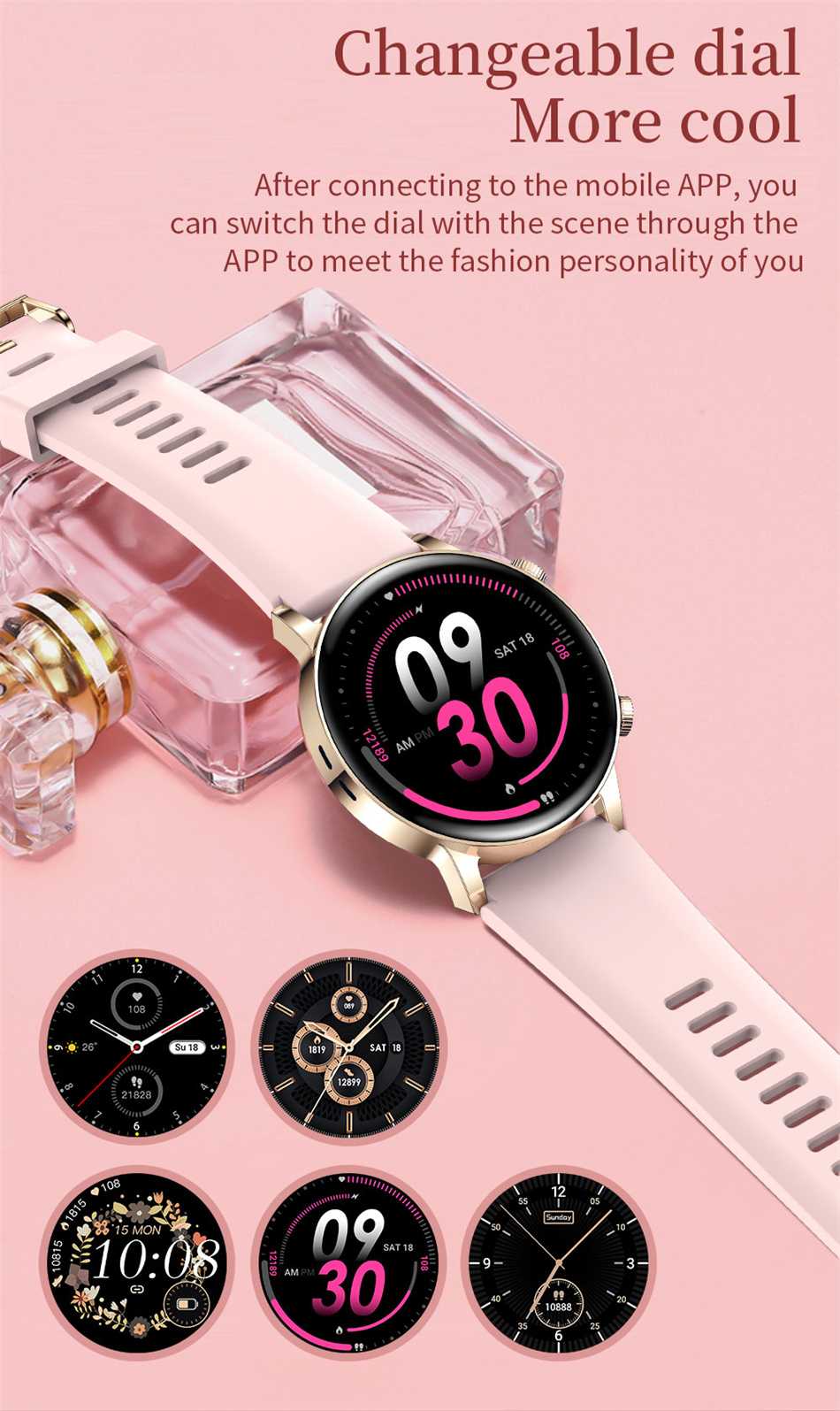 New Bluetooth Call Ladies Smart Watch Women AMOLED 360*360 HD Screen Always Display Watches Custom Dial SmartWatch For Xiaomi