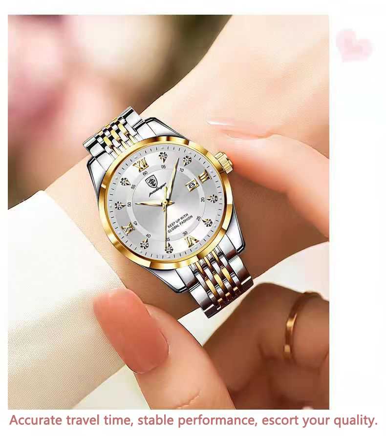 POEDAGAR Women Watches Luxury Fashion Ladies Quartz Watch Waterproof Luminous Date Stainless Stain Wristwatch Girlfriend Gift