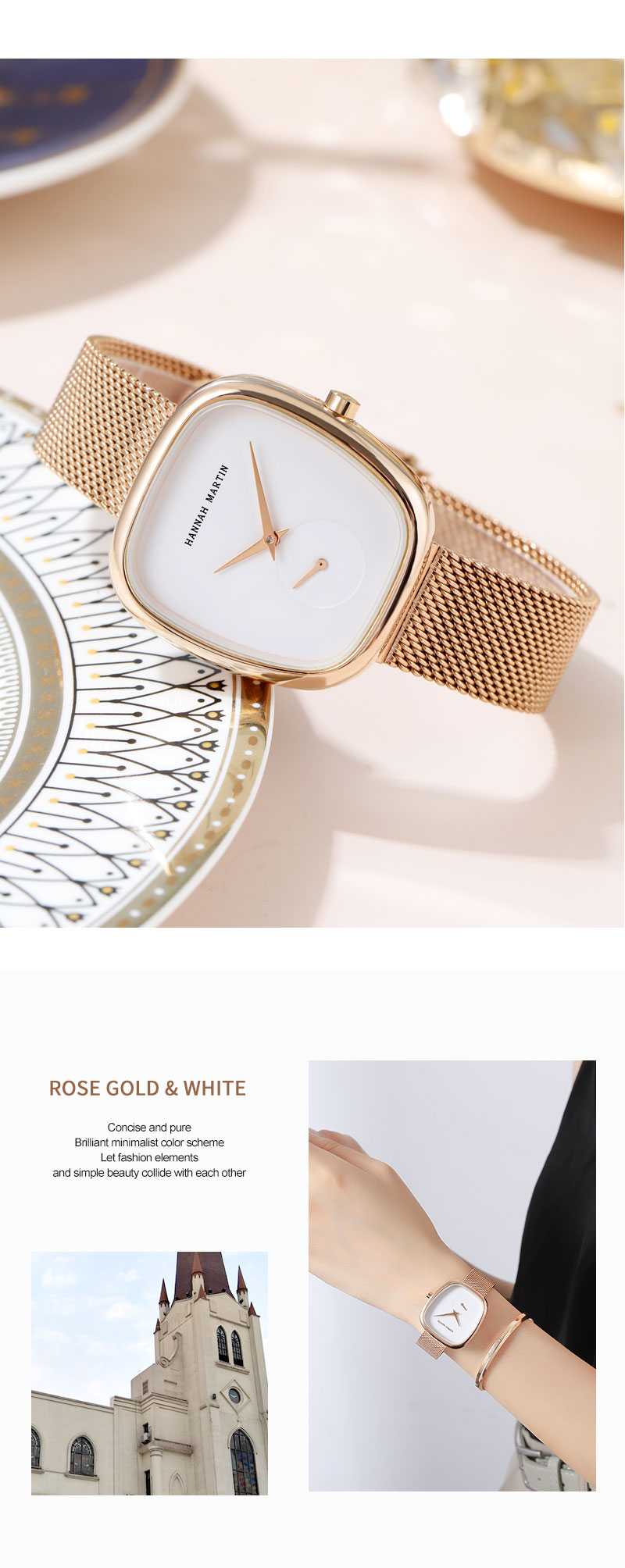 2023 New Arrival Tonneau Design Fashion Casual Wristwatch Bracelet Simple Elegant Ladies Free Shipping Quartz Watches For Women