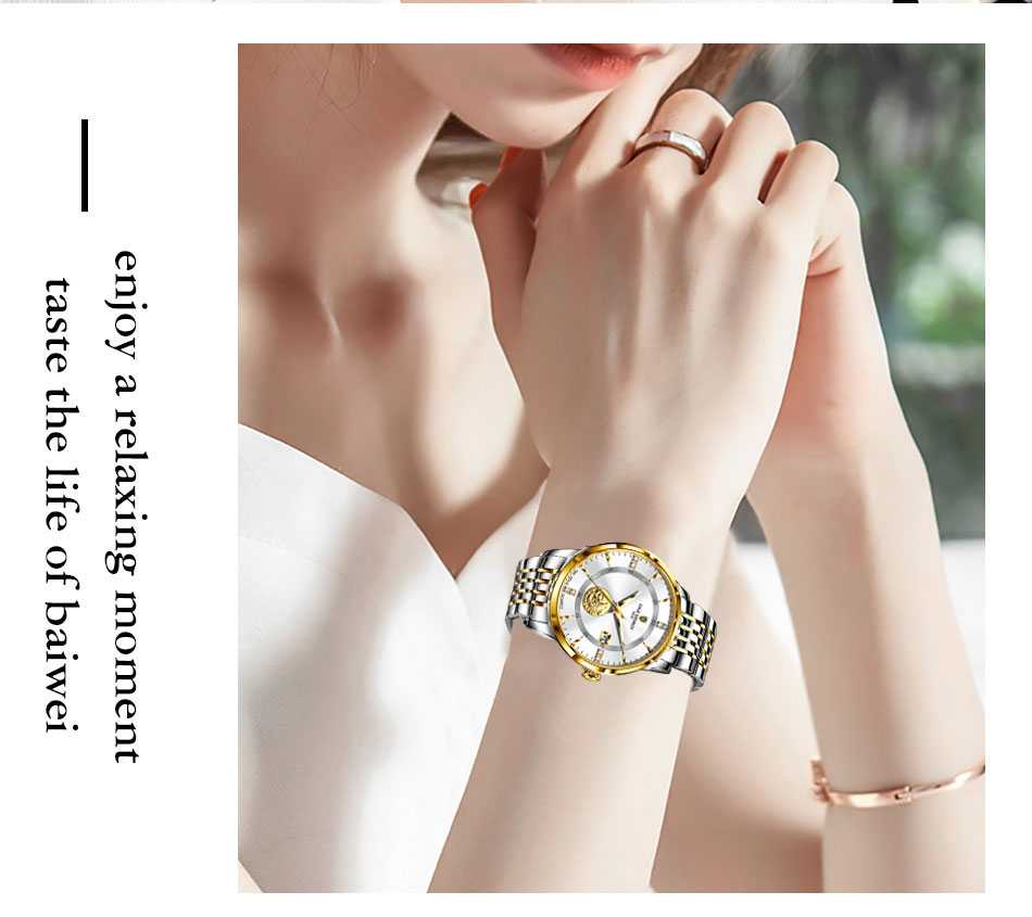 LIGE Women Watch Luxury Brand Fashion Ladies Watch Elegant Gold Steel Wristwatch Casual Female Clock Waterproof Montre Femme New