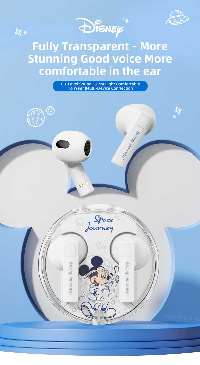 Original Disney LK11 Wireless Earphones Bluetooth 5.3 Earbuds Noise Reduction Bass Touch Control Headset Long Standby Headphones