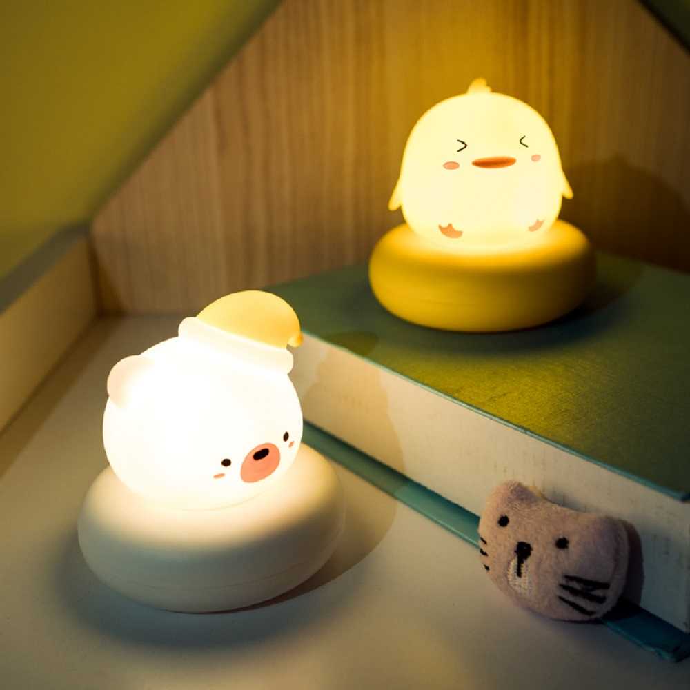 Children's Night Light Bear Rabbit Baby Nightlight Cute For Home Bedroom Kid USB Cartoon Led Lamp Christmas Gift