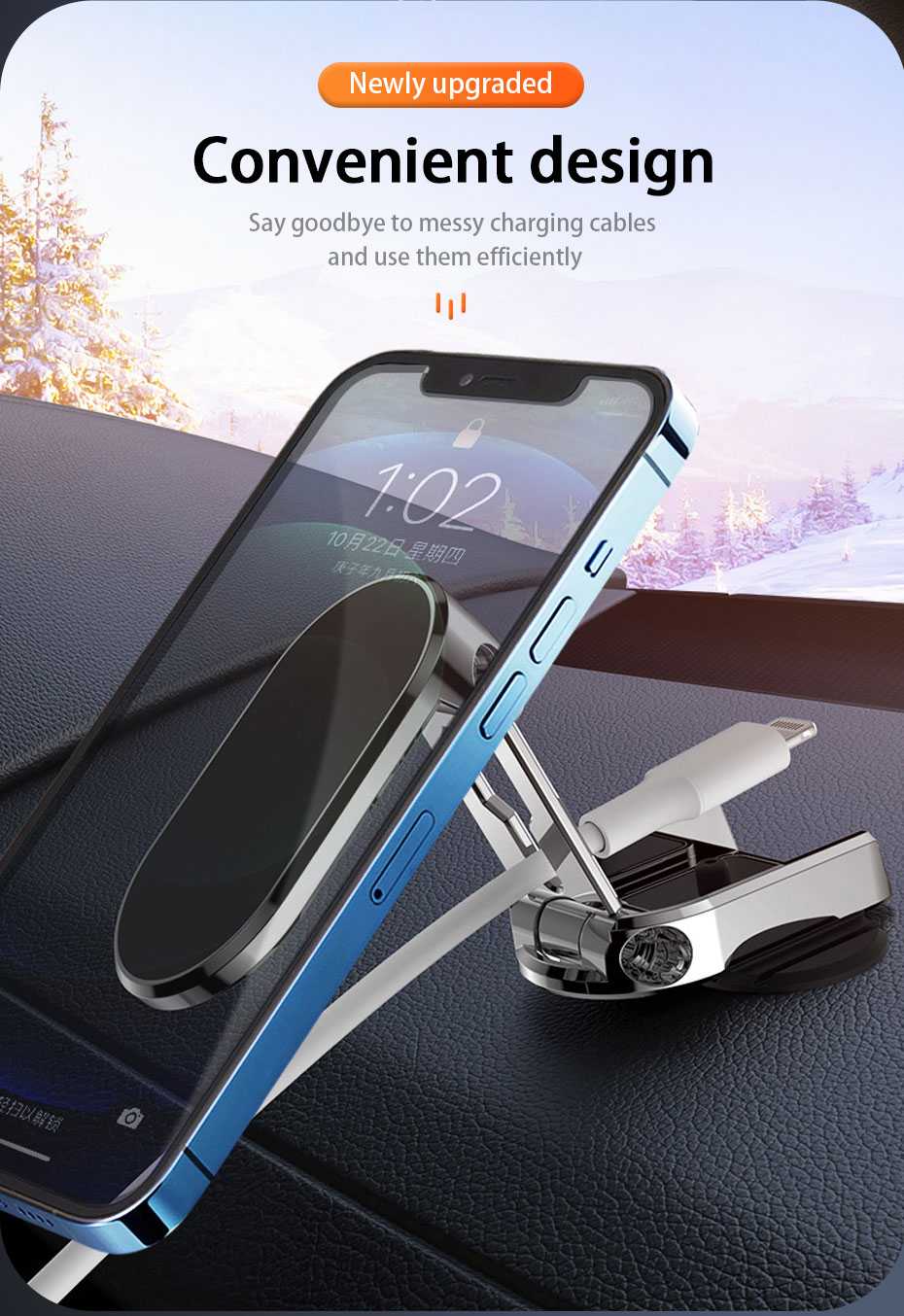 Foldable Magnetic Phone Holder in Car GPS Air Vent Mount Magnet CellPhone Stand Portable Car Mobile Support For iPhone 13 Xiaomi