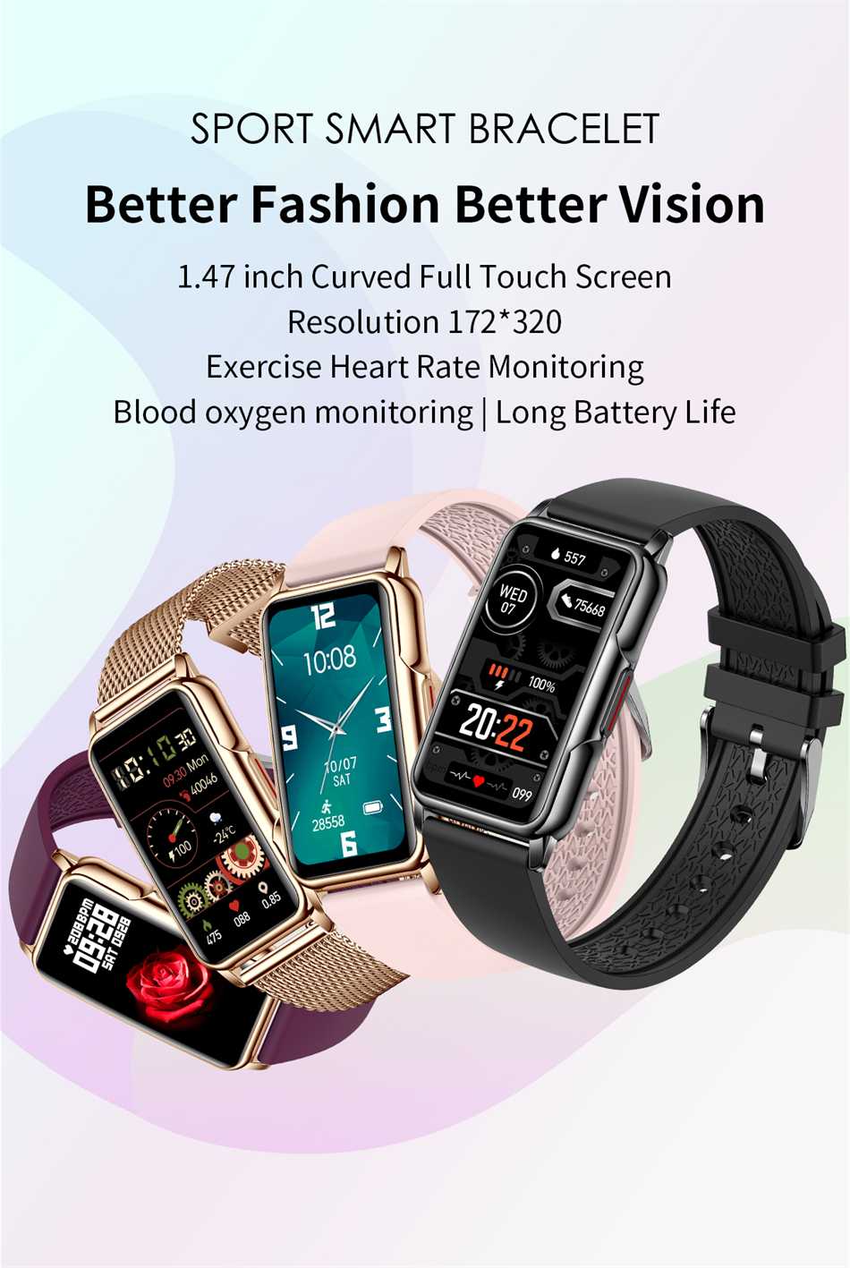 Multifunctional Smart Watch Women Men Bluetooth Connected Phone Music Fitness Sports Bracelet Sleep Monitor 1.47-inch Smartwatch