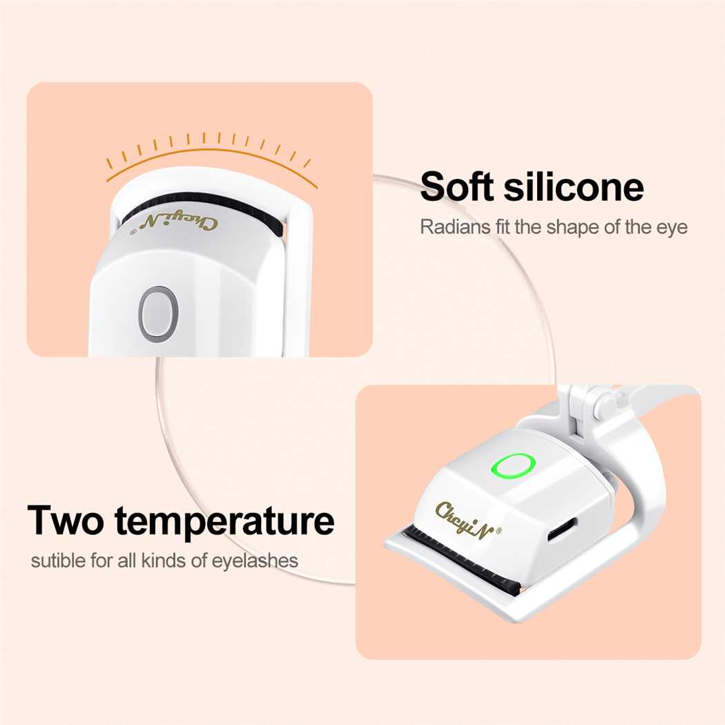 CkeyiN Electric Heated Eyelash Curler Long Lasting Lifting Eyelashes Curls Makeup Tools Eye Lash Perm Temperature Control