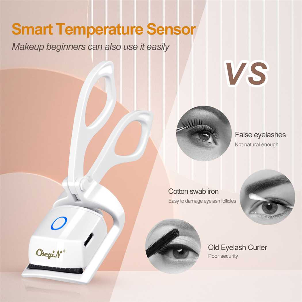 CkeyiN Electric Heated Eyelash Curler Long Lasting Lifting Eyelashes Curls Makeup Tools Eye Lash Perm Temperature Control