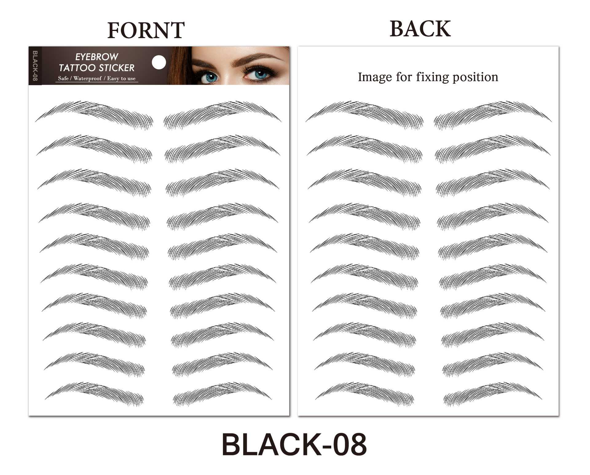 Water-based Hair-liked Authentic Eyebrow Tattoo Sticker Waterproof Cosmetics Long Lasting Makeup False Eyebrows Stickers