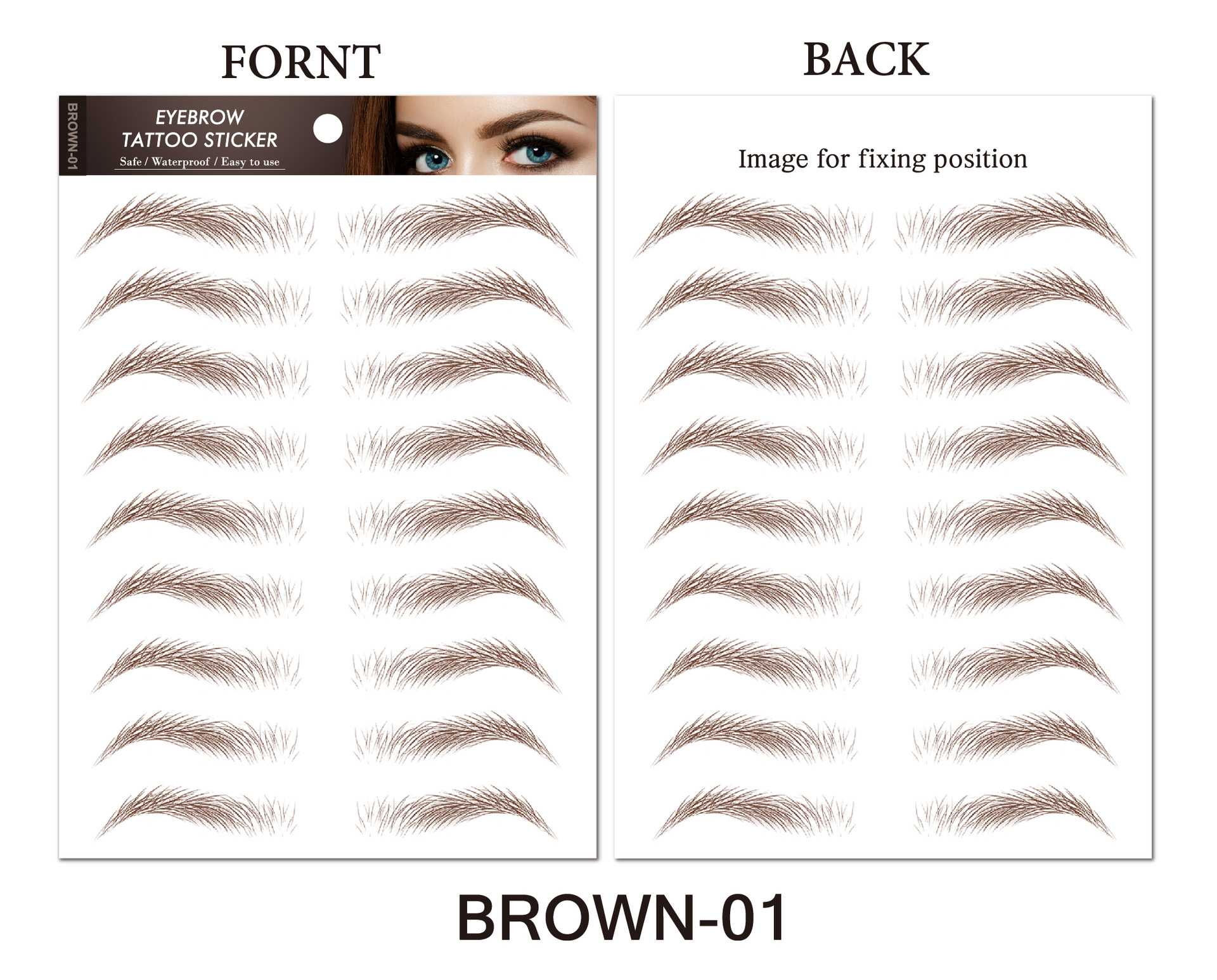 Water-based Hair-liked Authentic Eyebrow Tattoo Sticker Waterproof Cosmetics Long Lasting Makeup False Eyebrows Stickers