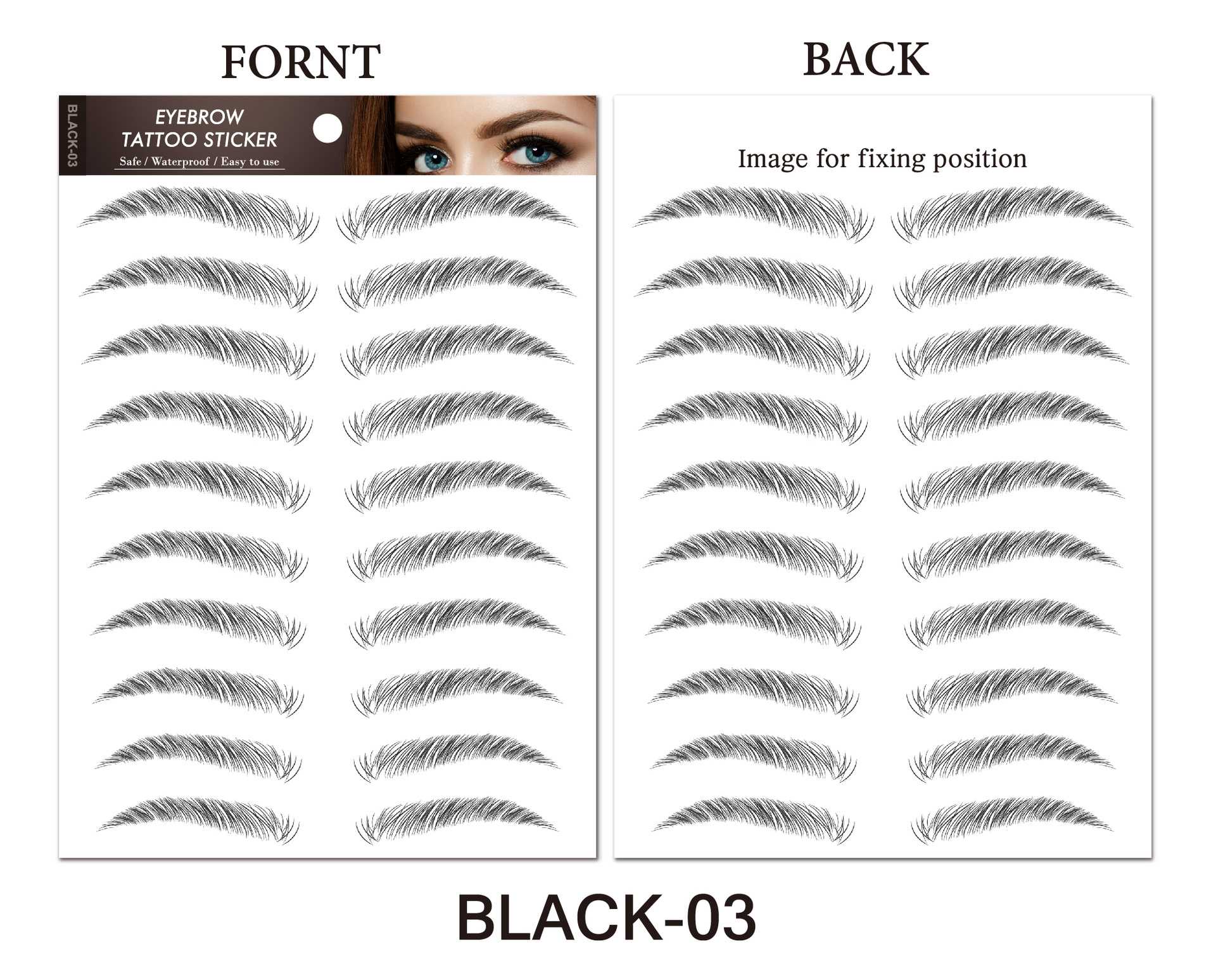 Water-based Hair-liked Authentic Eyebrow Tattoo Sticker Waterproof Cosmetics Long Lasting Makeup False Eyebrows Stickers