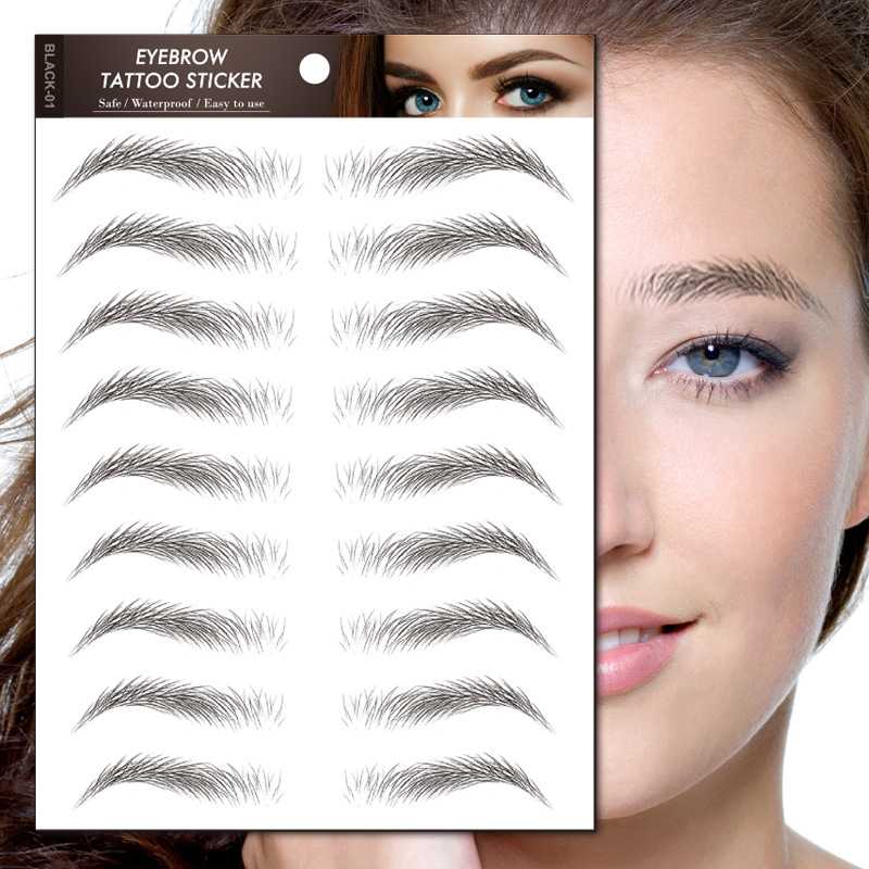 Water-based Hair-liked Authentic Eyebrow Tattoo Sticker Waterproof Cosmetics Long Lasting Makeup False Eyebrows Stickers