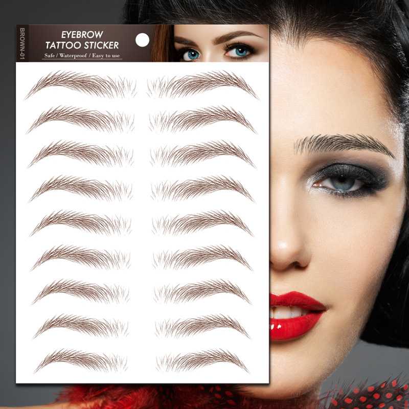 Water-based Hair-liked Authentic Eyebrow Tattoo Sticker Waterproof Cosmetics Long Lasting Makeup False Eyebrows Stickers