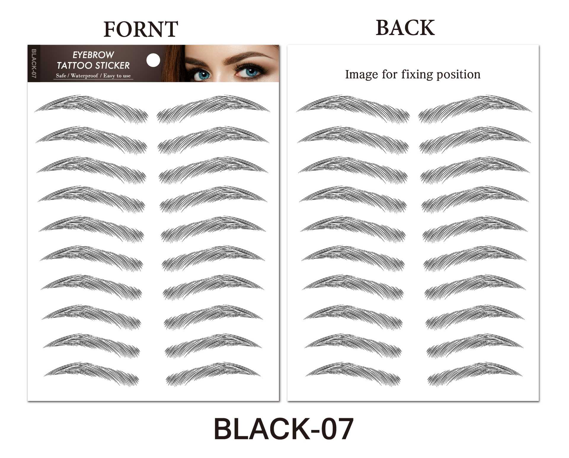 Water-based Hair-liked Authentic Eyebrow Tattoo Sticker Waterproof Cosmetics Long Lasting Makeup False Eyebrows Stickers